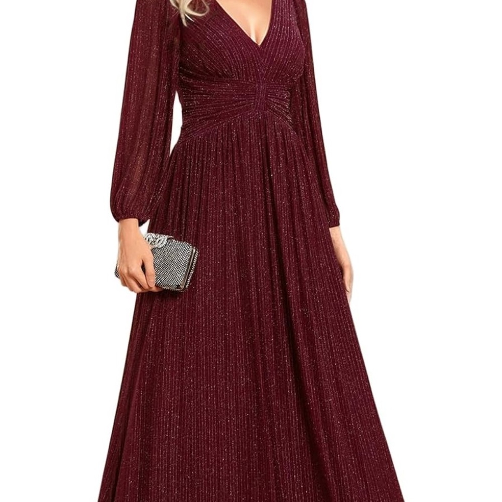 Elegant Burgundy Evening Gown